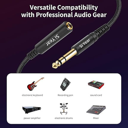 SiYear 1/4" Splitter Cable, 6.35mm TRS to Dual 1/4 inch Female Stereo Y Headphone Splitter Cable for Studio,DJ,Amplifier,Karaoke, Live Sound Systems etc(30cm /2PACK)