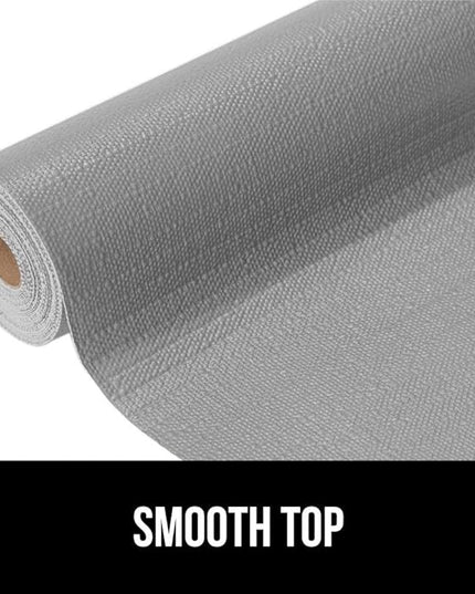 GORILLA GRIP DripGuard Shelf Liner, Non Adhesive Drawer and Kitchen Cabinet Protector, Slip Resistant BPA Free Smooth Surface Plastic Liners for Cabinets, Bathrooms, Closets, 17.5x240 Inch, Light Gray