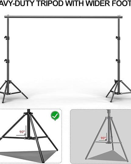 BEIYANG 6.5x6.5 FT Backdrop Stand, Adjustable Photo Background Stand Support kit with Carry Bag for Parties, Decoration, Wedding, Photo Video Studio Shooting