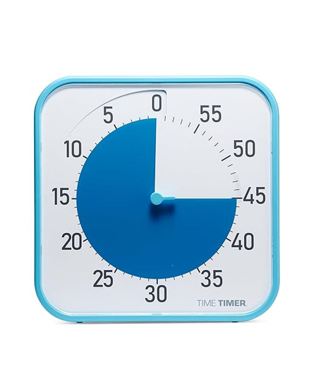 Time Timer Original 12" Visual Countdown Timer – Large 60-Minute Silent Classroom Visual Timer for SEL, Emotional Regulation, Focus, Calm Transitions, ADHD, Autism – (Blue & White)