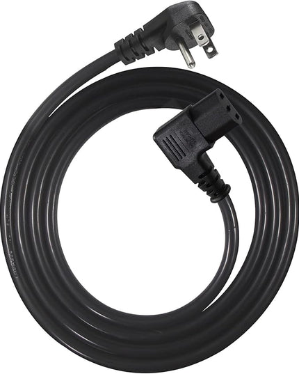 90 Degree Computer Power Cord - 6FT Right Angle IEC Power Cord, Universal PC Power Supply Cord, 16AWG, Black NEMA 5-15P Angle Type to C13 3 Prong Angled AC Power Cord for PC/Wall Mounting TV (6FT)
