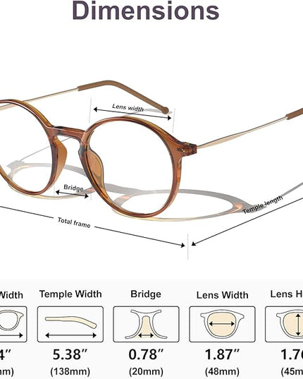 VISOONE Round Lightweight Blue Light Blocking Glasses Women Men Fashion Cute Thin Eyewear Niko