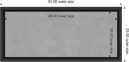 Amanti Art Black Framed Magnetic Board 23x51 Oversize Vision Board for use with Magnets, 100% Metal Sheet to Display Items as Office Decor or for Home Organization in mudroom, Kitchen or Kids Room