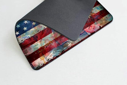 Square Mouse Pad Vibrant Colorful Eagle with National Flag-3,Gaming Mouse Pads for Desk,Soft Computer Waterproof Non-Slip Mouse Mat