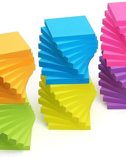 Sticky Notes 3x3 inch Bright Colors Self-Stick Pads 48 Pads/Pack 90 Sheets/Pad Total 4320 Sheets