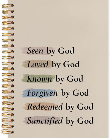 Christian Spiral Notebook 5.5x8.3in, Seen by God God Journal for Women, Prayer Journal for Woman, Inspirational Bible Notebooks for Note Taking, Christian Gifts Hardcover Notebook