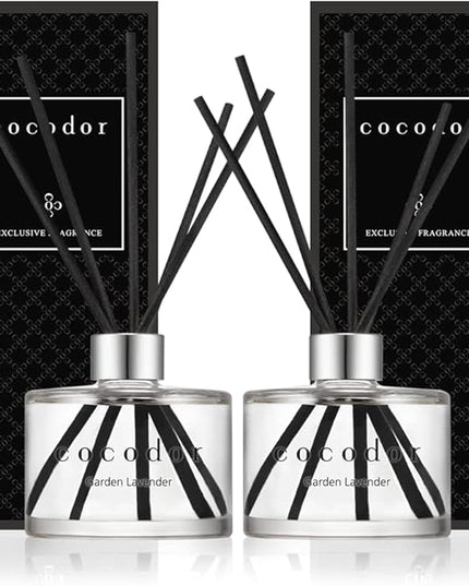 COCODOR Signature Reed Diffuser Set/Garden Lavender / 6.7oz /2 Pack/Home Fragrance Diffuser, Oil Scent Diffuser for Bathroom Shelf Decor