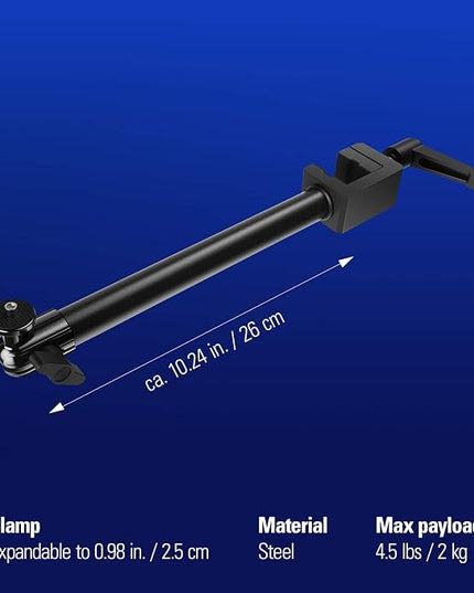 Elgato Solid Arm, Holding Arm with Padded Clamp for Easy Mounting and Adjusting of Lights, Cameras, and Microphones, for Streaming, Videoconferencing, and Studios