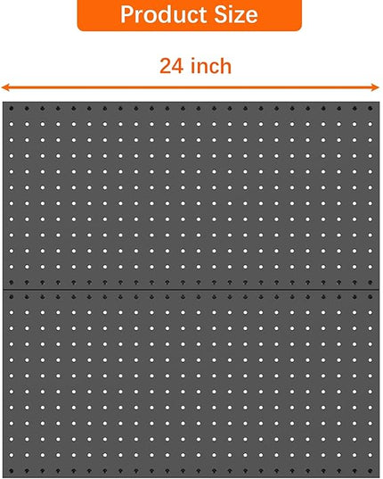 WALMANN Metal Pegboard Panels for Wall Garage Tools Storage Pegboard for Garage, Workbench, Modular Peg Board Tool Organizer Board(Pack of 2, Black)