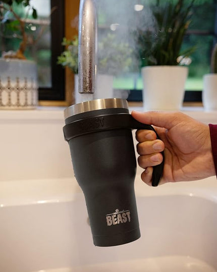 Beast 30 oz Tumbler Stainless Steel Vacuum Insulated Coffee Ice Cup Double Wall Travel Flask (Matte Black)