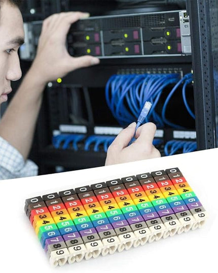 Fafeicy Coded Clip on Wire Markers, Wire Number Labels, Colorful Wire Numbering Marker Tube Cable Marker for Marking(100PCS -4MM 4)