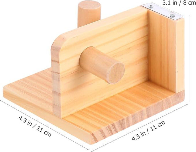 JOINPAYA Wooden Tape Dispenser and Cutter Stationery Tape Holder Desktop Cutting Tool Creative Office Seat for Packaging and Crafts