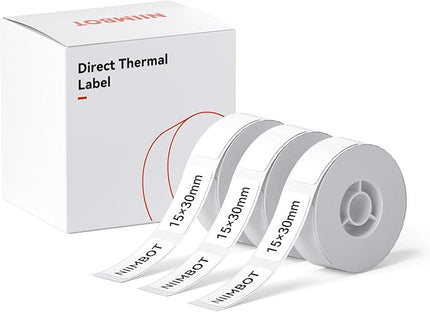 NIIMBOT Label Maker Tape for D11/D110/D101 Label Maker, 15 x 30 mm (0.59'' x 1.18''), 3Rolls for Home Office Labeling Tape Replacement, White