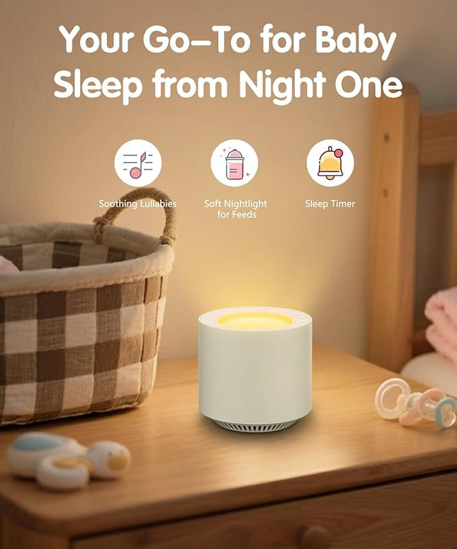 PureNurt Baby White Noise Machine: Red Light Therapy Sleep Sound Machine with 38 Soothing Sounds & Calming Womb Soother Shusher, Memory Function, Dimmable Nursery Night Light with Timer, Baby Gift