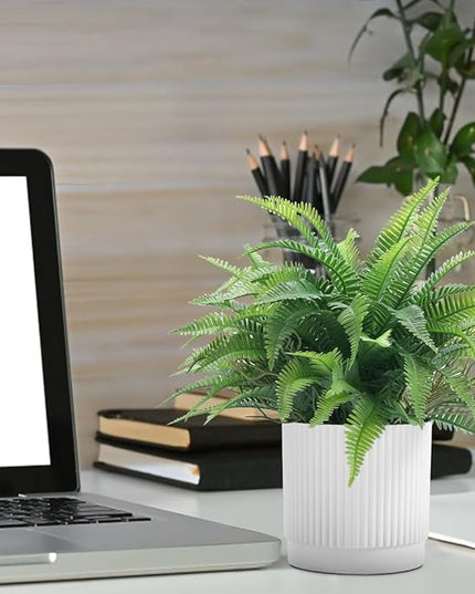 Coferset Small Fake Plant 12.2" Fern Potted Artificial Plants for Shelf Desk Home Bathroom Farmhouse Room Office Kitchen Farmhouse Coffee Table Decor