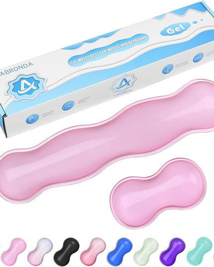 Gel Wrist Rest for Keyboard and Mouse, Wrist Rest for Keyboard, Mouse Wrist Support, Pain Relief, Cool Touch, Non-Skid, Keyboard and Mouse Wrist pad Set