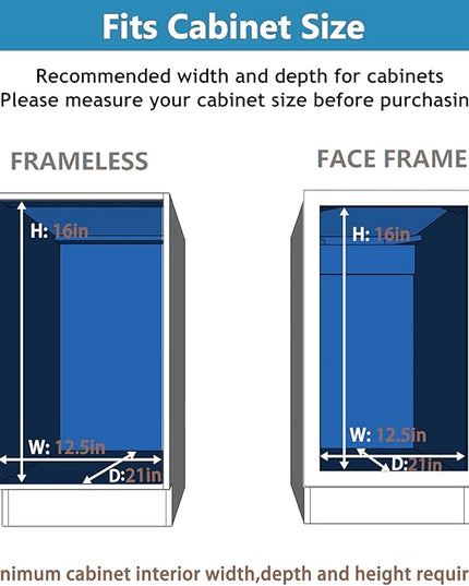 LOVMOR 2 Tier Individual Pull Out Cabinet Organizer 11" W x 18" D, Slide Out Kitchen Cabinet Storage Sliding Shelves