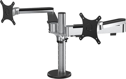 VERSADESK OmniView Dual Monitor Stand - Height Adjustable Arms for 24"-27" Screens - Desk Mount with 360° Rotation - VESA Compatible - Each Arm Supports up to 15lbs | Black