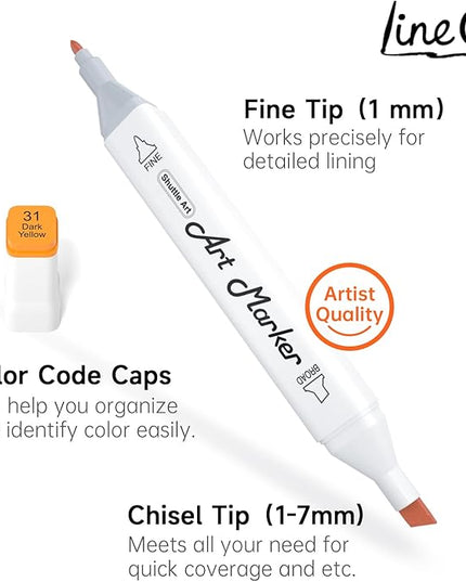 172 Colors Alcohol Based Dual Tip Art Markers, 171+1 Blender Permanent Marker Pens Plus 1 Marker Pad 1 Case Perfect for Kids Adult Artist Coloring Books Drawing Sketching and Card Making