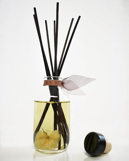 LOVSPA Reed Diffuser Set, Baltic Amber Scented Oil Diffuser with Sticks, Home Fragrance Accessories for Bathroom Shelf Decor, Aroma Diffusers for Home or Office Fall Decor, USA Made