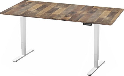 VIVO Electric 71 x 36 in Dual Motor Sit Stand Desk, Memory Height Adjustment, 2B Series, Reclaimed Wood Top White Frame, DESK-KIT-2W7P-36