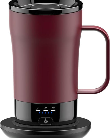 Self-Heating Coffee Mug, 14oz Heated Coffee Mug - Rechargeable Temperature Control Coffee Mug Keep Coffee Hot, Smart Mug Great Gift for Coffee Lovers & Slow Sippers