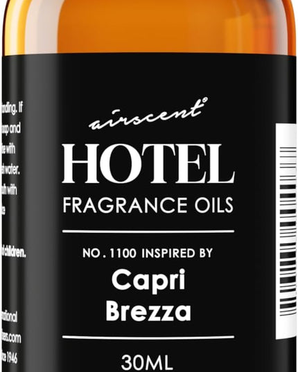 AirScent Capri Brezza Diffuser Oil No. 1100 - Volcano-Inspired Premium Fragrance Oil for Ultrasonic and Waterless Diffusers and Crafting - 30 ml, 1 fl oz Glass Bottle with Dropper