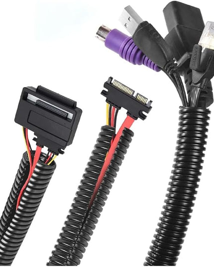 Black 1/4" inch Split Wire Loom Tubing,Alex Tech 32.8ft
