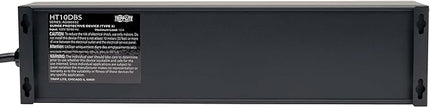 Tripp Lite Isobar 10 Outlet Audio/Video Surge Protector Tel/Modem/Coax/Network 8ft Cord Right Angle Plug, & $500,000 Insurance (HT10DBS) Black