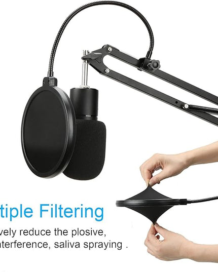 Razer Seiren X Boom Arm with Pop Filter - Professional Mic Stand for Broadcasting and Recording by YOUSHARES