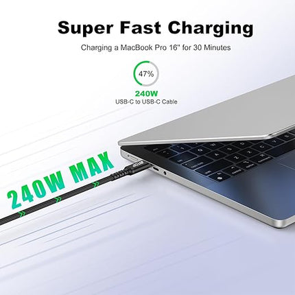 Long USB c Cable 6.6ft usbc to c Cable Supports 240W Fast Charing Compatible with iPhone 16/15 MacBook, iPad