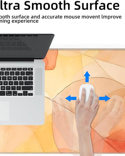 Galdas Gaming Mouse Pad XXL XL Large Long Extended Big Mousepad Non-Slip Rubber Keyboard Mouse Pad with Stitched Edges for Laptop Home Office (31.5x11.8x0.08 Inch) -Fall Leaf