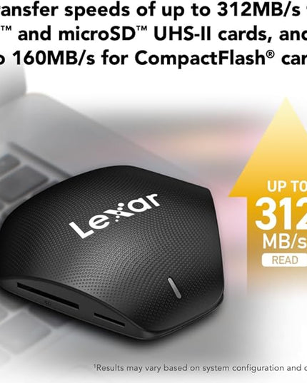 Lexar Professional Multi-Card 3-in-1 USB 3.1 Reader, Supports SD, microSD and CF Cards (LRW500URBNA)