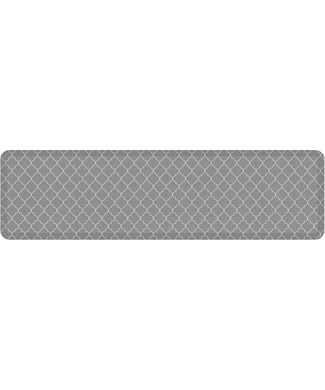 GelPro Anti-Fatigue Designer Comfort Kitchen Floor Mat, 20x72, Trellis Grey Stain Resistant Surface with 3/4” Thick Ergo-Foam Core for Health and Wellness