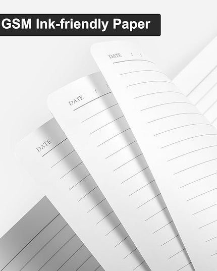 CAGIE Lined Journal Notebook, 320 Pages College Ruled Notebook, 100 Gsm Paper Thick Journal, B5 Hardcover Leather Journals for Writing Women Men, 7.6x10 In, Black