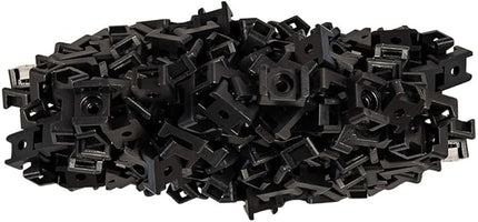GTSE 100 Pack Of Black Screw Mounts, Zip Ties Up To 0.2" Wide, Saddle Type Zip Tie Anchors