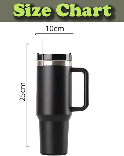 H&F Clicks Insulated Tumbler, Stainless Steel Tumbler with Leakproof Lid for Water, Coffee or Iced Tea. Cup Holder Compatible for Travel, BPA-Free Water Bottle, Vacuum Insulated Tumbler. (Black)