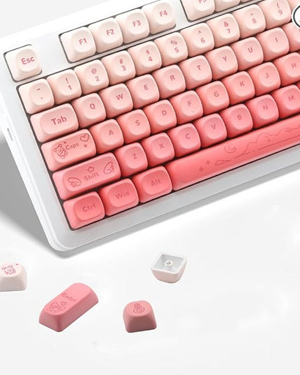 134Keys PBT Keycaps MOA Profile Key Cap for Cherry Gateron MX Switches Mechanical Keyboards Key caps (Butterfly Powder)