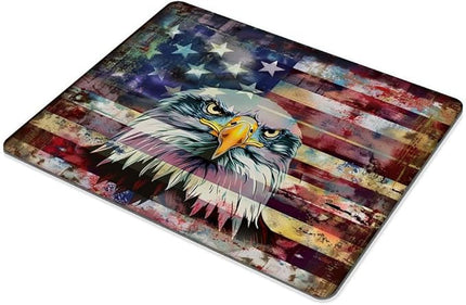 Square Mouse Pad Vibrant Colorful Eagle with National Flag-9,Gaming Mouse Pads for Desk,Soft Computer Waterproof Non-Slip Mouse Mat