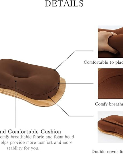 SUMISKY Lap Desk-Portable Laptop Table with Cushion Bamboo Platform Phone Holder L(21.6"x13.8") with Cup Holder