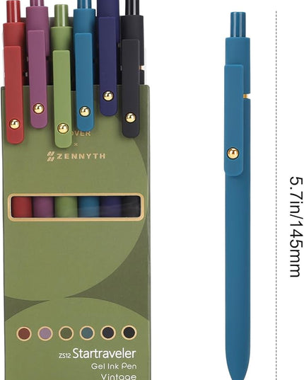 FIOVER Colored Pens, 24 Pack Colorful Gel Pens, Quick-Dry 0.7mm Medium Point for Journaling, Note Taking, Doodling, Aesthetic Office School Supplies, Gifts for Women Men(24PCS Aesthetic+Vintage)