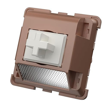 DUROCK Mocha Silk Linear Switches, Full POK Switch 56g Long Spring, Light Diffuser 5 Pins Lubed Smooth Thocky Mechanical Keyboard Switches (70pcs)