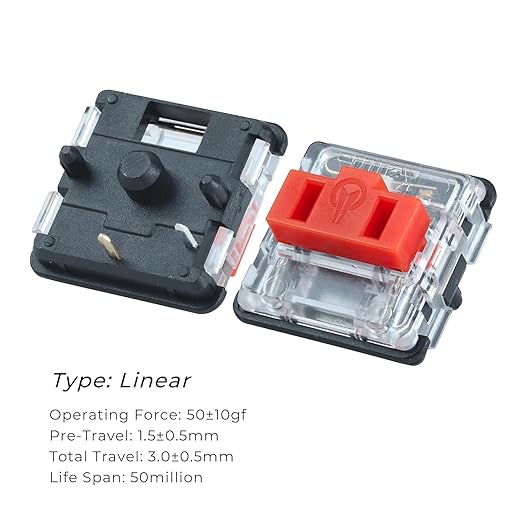 Kailh PG1350 Choc V1 Mechanical Keyboard Switch,Low Profile switches,Chocolate Silent Mechanical Clicky/Linear/Tactile Switches,RGB SMD LED 5-Pin Kailh Switches(Red-70Pcs