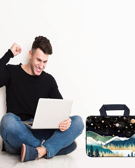 AMARY Laptop Sleeves 11.6" 12" Laptop Handle Bag Neoprene Notebook Carrying Pouch Chromebook Sleeves case Ultrabook Case Tablet Cover Fit Apple MacBook Air HP DELL Lenovo Asus (Mountains Galaxy)
