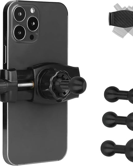 Phone Holder with 3 Ball Adapters,Aluminum Alloy 17 mm to 17 mm/17 mm to 20 mm/17mm to 25 mm Ball Joints,Compatible with 17mm/20 mm/25 mm Size Ball Socket Mount (25 mm Compatible with RAM Mounts)