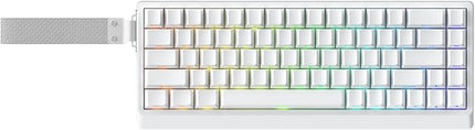 ND68 68 Keys Wired Magnetic Switch Keyboard, 0.005MM RT Accuracy, 8KHZ Polling Rate/Latency As 0.125MS/256KHZ Single Key Scan Rate/ARGB，Hot Swappable,Gasket Structure Gaming Keyboard(White)