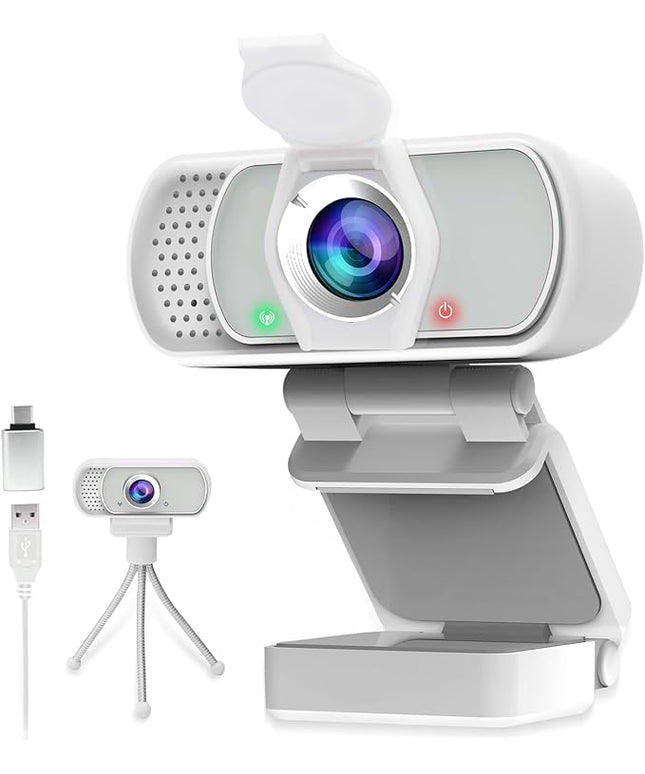 usb c webcam 1080P Webcam,Live Streaming Web Camera with Stereo Microphone, Desktop or Laptop USB Webcam 110 Degree View Angle, HD Web cam for Switch 2,Video Calling, Recording, Conferencing, Gaming