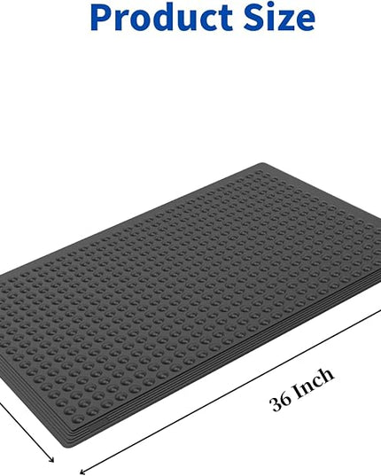 36"×24" Heavy Duty Outdoor Rubber Mat for Floor, Commercial Non Slip Indoor Floor Mat Use for Commercial Kitchen, Ramp, Pool, Restaurant, Garage(4 PCS)