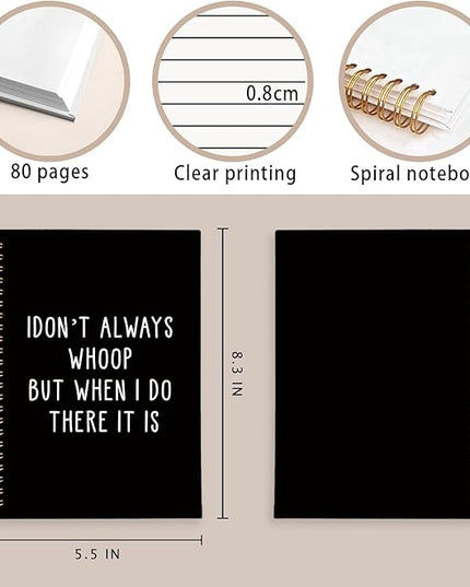 LIANGW Sarcastic Notebook for Work, Funny Office Gifts for Coworkers, Funny Notebooks Journalfor Work, Office Humor Gifts, Black Hardcover Spiral Notebook 5.5x8.3 Inch
