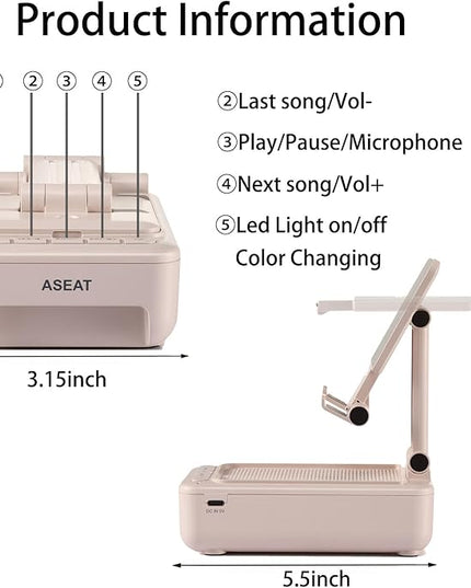Gifts for Men Him, Cell Phone Stand with Bluetooth Speaker&Led Color Changing Light, Unique Gifts for Women Dad Her Husband, Birthday Gifts for Men
